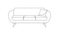 Sofa icon. Couch with pillow line symbol. Vector illustration